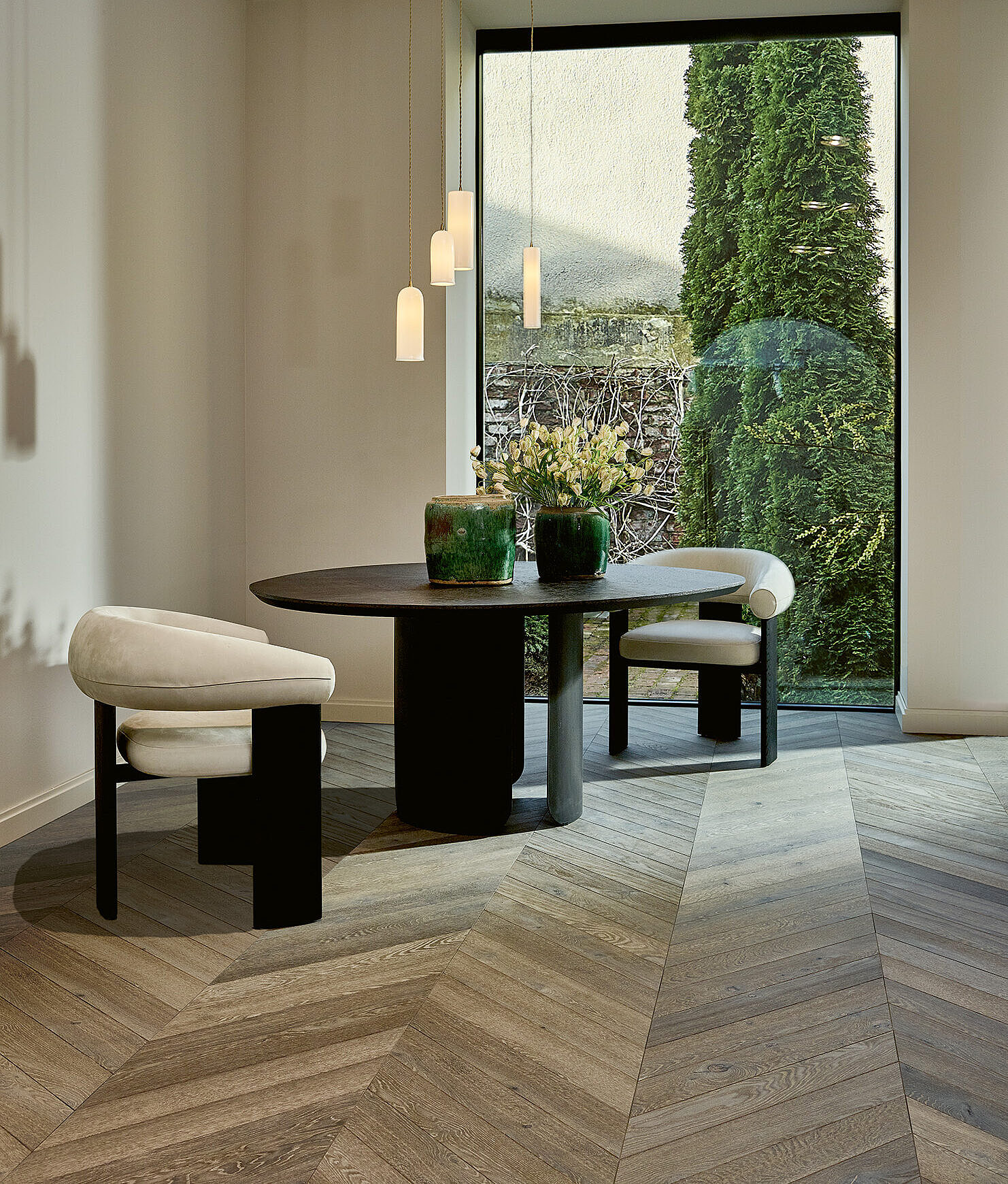 Parkett Dietrich: Französisches Fischgrat Eiche Mushroom