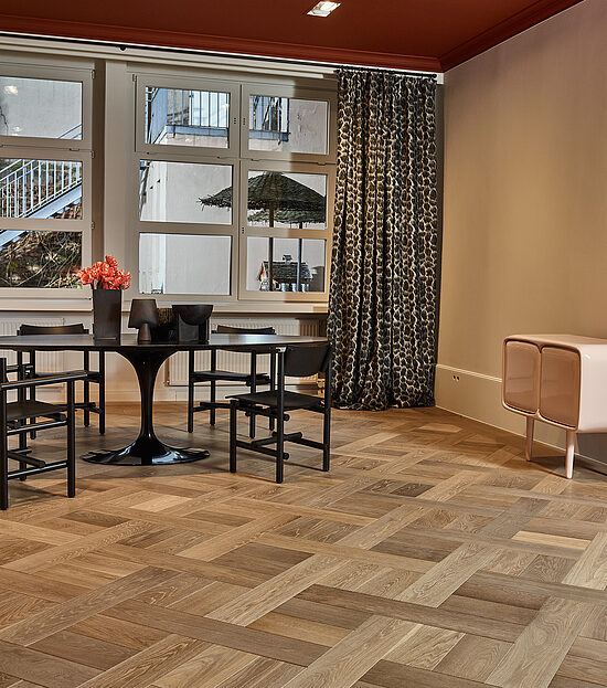 Parkett Dietrich: Verlegemuster Vienna Eiche Flämisch-Grey